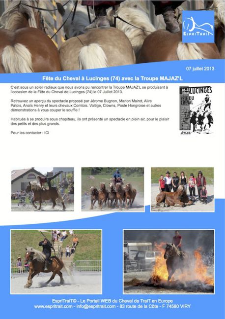 Fête du Cheval à Lucinges 2013